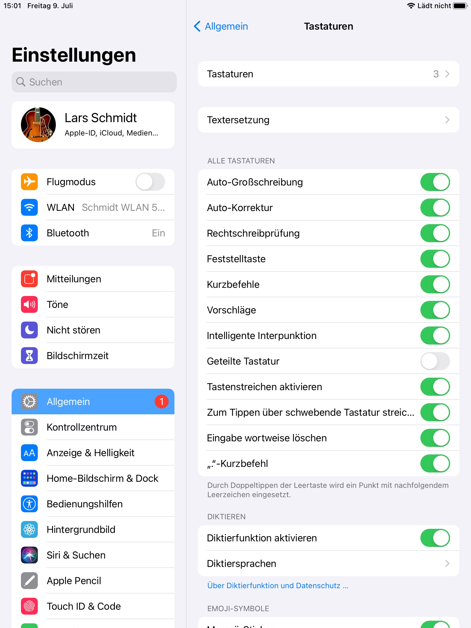 Einstellungen/Tastaturen