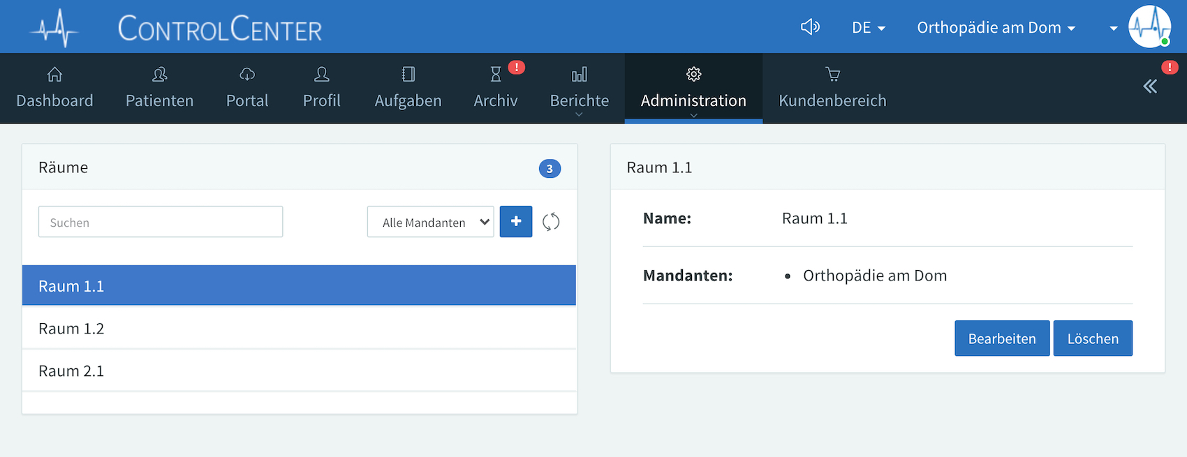 Räume Konfiguration