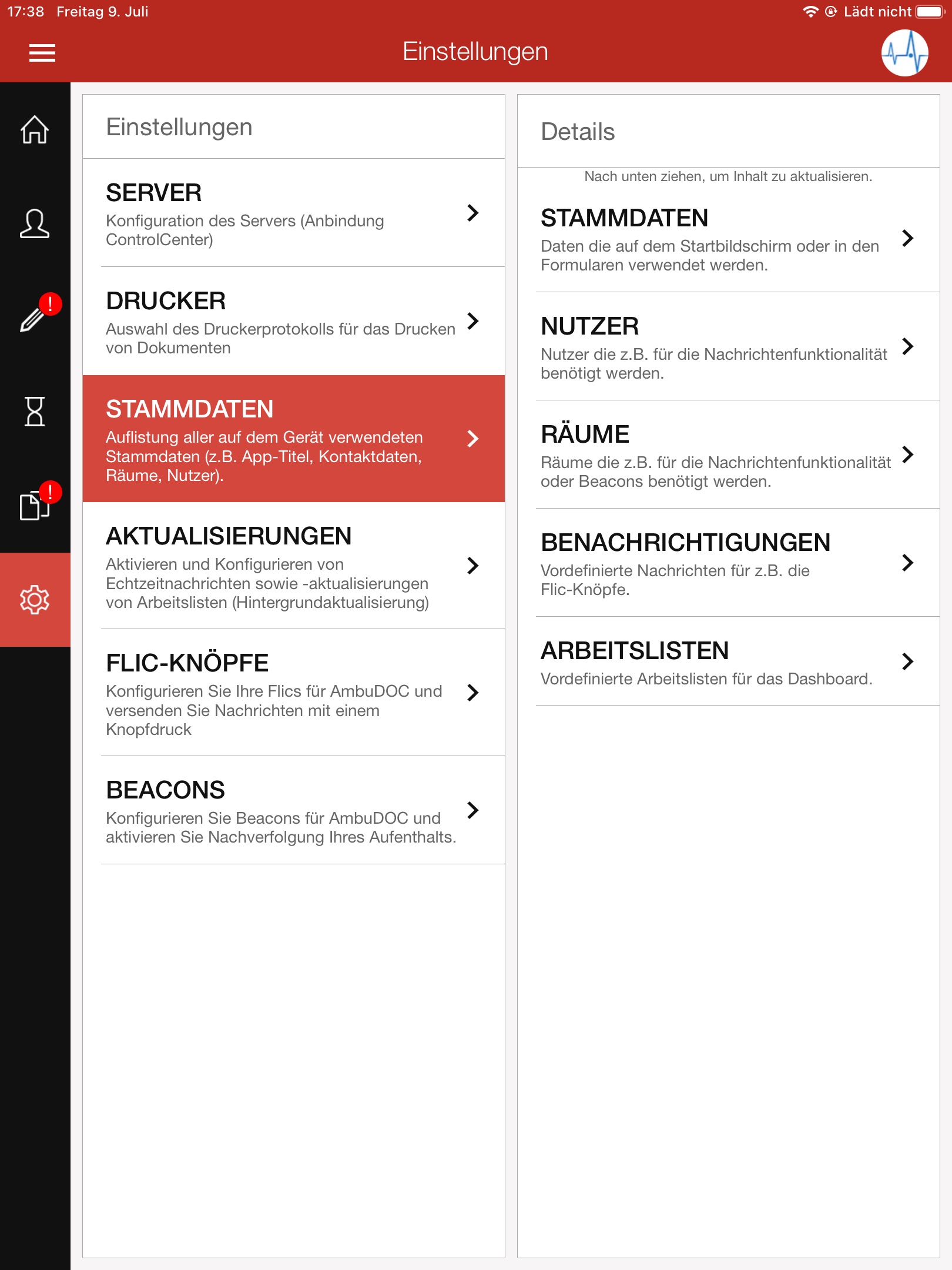 Einstellungen/Stammdaten